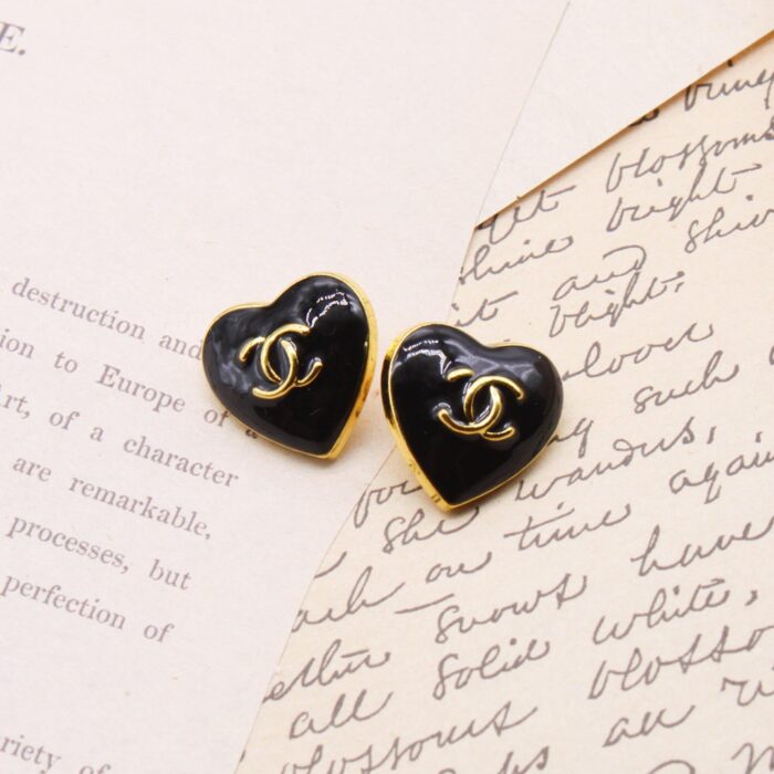 Designer Black Heart Buttons Set