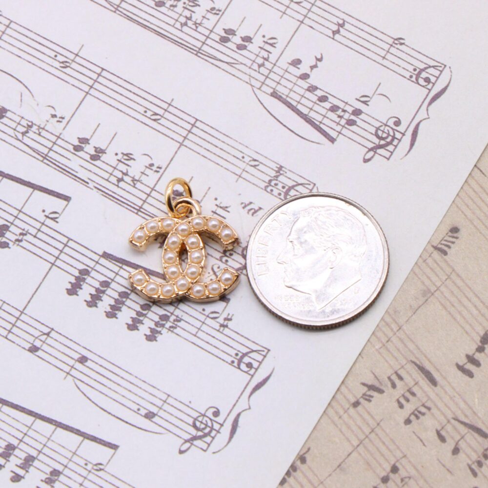 Designer Zipper Pull Mini Pearl Goldtone Set